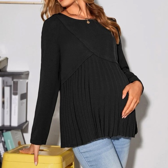 Black Maternity Top - Picture 3 of 4